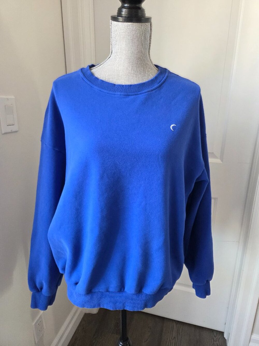 Zyia  vibrant blue brushed cotton relaxed fit crewneck sweatshirt size 3XL